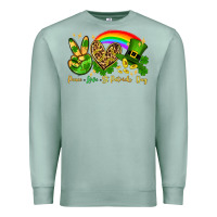Seafoam Peace love St. Patrick's Day Premium Sweatshirt - OliviaCreatesArt