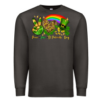 Smoke Peace love St. Patrick's Day Premium Sweatshirt - OliviaCreatesArt