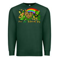 Sports Green Peace love St. Patrick's Day Premium Sweatshirt - OliviaCreatesArt