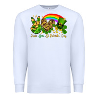 Peace Love St. Patrick's Day Premium Sweatshirt | Teevron