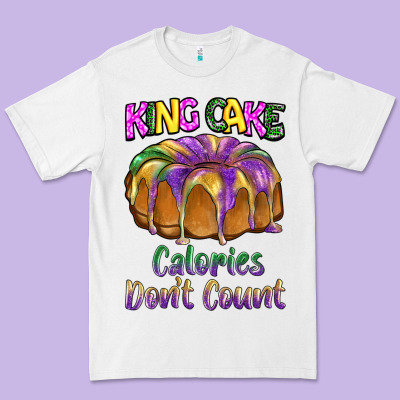 Mardi Gras King Cage Calories Don't Count Premium Tee Designed By Barkaloodesign