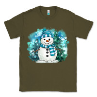 Army Green winter snowman Classic Tee - MaliasSmallBusiness