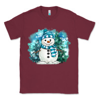 Burgundy winter snowman Classic Tee - MaliasSmallBusiness