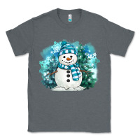Charcoal Heather winter snowman Classic Tee - MaliasSmallBusiness