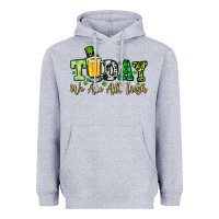 Heather Grey Today we are all Irish Heavyweight Hoodie - OliviaCreatesArt