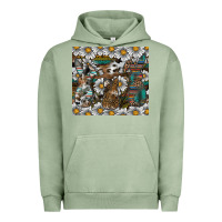 Pigment Oil Green Easter Urban Hoodie - CowhideDigitalArt