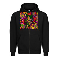 Black mardi gras Zipper Hoodie - CowGirlArtShop