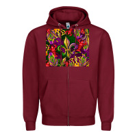 Burgundy mardi gras Zipper Hoodie - CowGirlArtShop