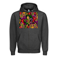 Charcoal Heather mardi gras Zipper Hoodie - CowGirlArtShop
