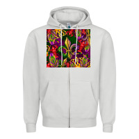 Dove Grey mardi gras Zipper Hoodie - CowGirlArtShop