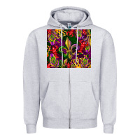 Heather Grey mardi gras Zipper Hoodie - CowGirlArtShop