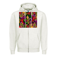 Oatmeal Heather mardi gras Zipper Hoodie - CowGirlArtShop