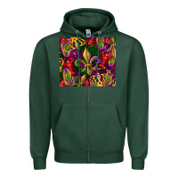 Sports Green mardi gras Zipper Hoodie - CowGirlArtShop