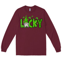 Burgundy lucky gnome st patricks day Long Sleeve Tee - Jasminsmagicworld