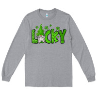 Heather Grey lucky gnome st patricks day Long Sleeve Tee - Jasminsmagicworld