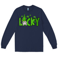 Navy lucky gnome st patricks day Long Sleeve Tee - Jasminsmagicworld