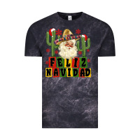 Cloud Black feliz navidad mexican santa Vintage Tee - MaliasSmallBusiness