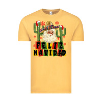 Vintage Mustard feliz navidad mexican santa Vintage Tee - MaliasSmallBusiness