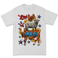 Red White Moo Farm Animals 4th Of July Premium Tee | Teevron