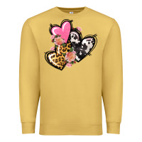 Antique Gold Pink glitter leopard cowhide hearts Valentine's Premium Sweatshirt - FaDigitalArtStudio