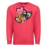 Cardinal Pink glitter leopard cowhide hearts Valentine's Premium Sweatshirt - FaDigitalArtStudio