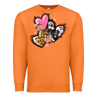 Carrot Pink glitter leopard cowhide hearts Valentine's Premium Sweatshirt - FaDigitalArtStudio