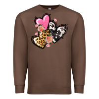 Chestnut Pink glitter leopard cowhide hearts Valentine's Premium Sweatshirt - FaDigitalArtStudio
