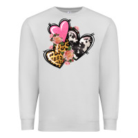 Dove Grey Pink glitter leopard cowhide hearts Valentine's Premium Sweatshirt - FaDigitalArtStudio