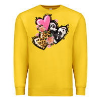 Lemon Pink glitter leopard cowhide hearts Valentine's Premium Sweatshirt - FaDigitalArtStudio