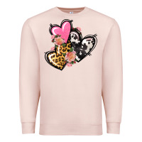 Pale Pink Pink glitter leopard cowhide hearts Valentine's Premium Sweatshirt - FaDigitalArtStudio