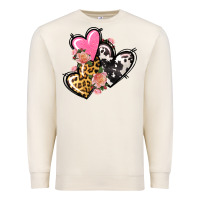 Sandshell Pink glitter leopard cowhide hearts Valentine's Premium Sweatshirt - FaDigitalArtStudio