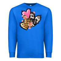 True Royal Pink glitter leopard cowhide hearts Valentine's Premium Sweatshirt - FaDigitalArtStudio