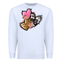 White Pink glitter leopard cowhide hearts Valentine's Premium Sweatshirt - FaDigitalArtStudio