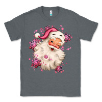 Charcoal Heather pink christmas santa claus Classic Tee - MaliasSmallBusiness