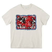 Cream bandana cowhide denim background Heavy Core Tee - AdoDesignShop