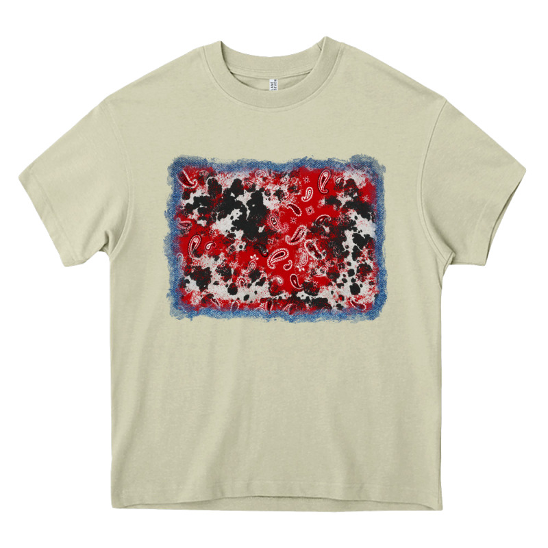 Bandana Cowhide Denim Background Heavy Core Tee by AdoDesignShop | Teevron