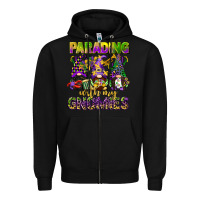 Black parading with my gnomies mardi gras Zipper Hoodie - CowGirlArtShop
