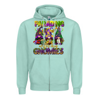 Seafoam parading with my gnomies mardi gras Zipper Hoodie - CowGirlArtShop