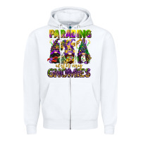 White parading with my gnomies mardi gras Zipper Hoodie - CowGirlArtShop