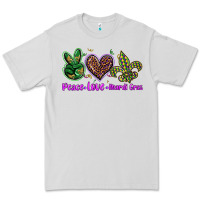 Dove Grey peace love mardi gras Premium Tee - BarkalooDesign