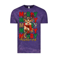 Cloud Purple merry christmas reindeer Vintage Tee - MaliasSmallBusiness