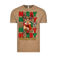 Vintage Coffee merry christmas reindeer Vintage Tee - MaliasSmallBusiness