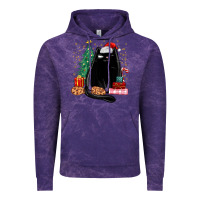 Cloud Purple christmas black cat Vintage Hoodie - MaliasSmallBusiness