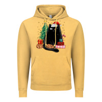 Vintage Mustard christmas black cat Vintage Hoodie - MaliasSmallBusiness