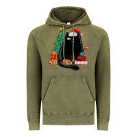 Vintage Olive christmas black cat Vintage Hoodie - MaliasSmallBusiness