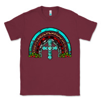 Burgundy cross christmas rainbow Classic Tee - JahusDesignShop