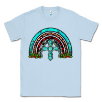 Dusty Blue cross christmas rainbow Classic Tee - JahusDesignShop