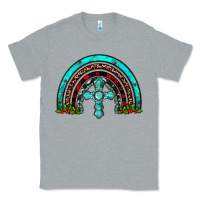 Heather Grey cross christmas rainbow Classic Tee - JahusDesignShop