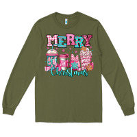 Army Green merry christmas pink coffee cups Long Sleeve Tee - Jasminsmagicworld
