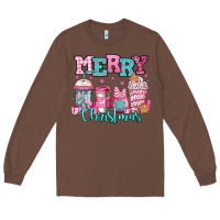 Chestnut merry christmas pink coffee cups Long Sleeve Tee - Jasminsmagicworld